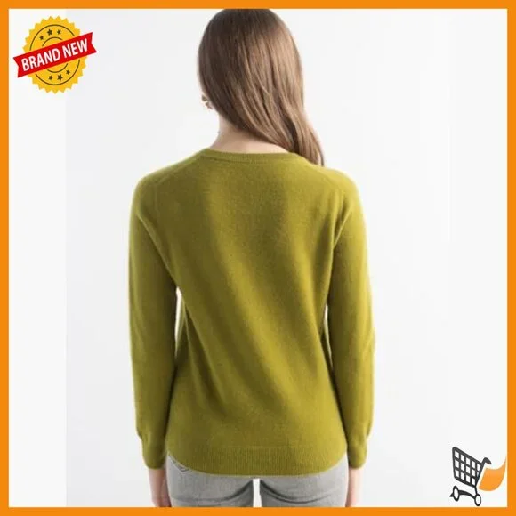 100% Cashmere V-Neck Sweater, Slim Fit, Seamless Knit, Fall Winter Wear